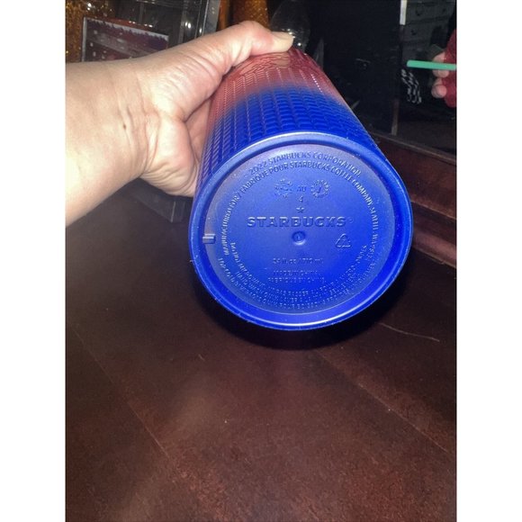 NEW Starbucks Watermelon Pink Purple Gradient Ombre Grid 24oz Venti Tumbler - Picture 3 of 5